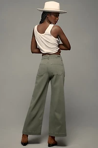 PAIGE Anessa Welt Utility Pocket High-Rise Crop Wide-Leg Jeans