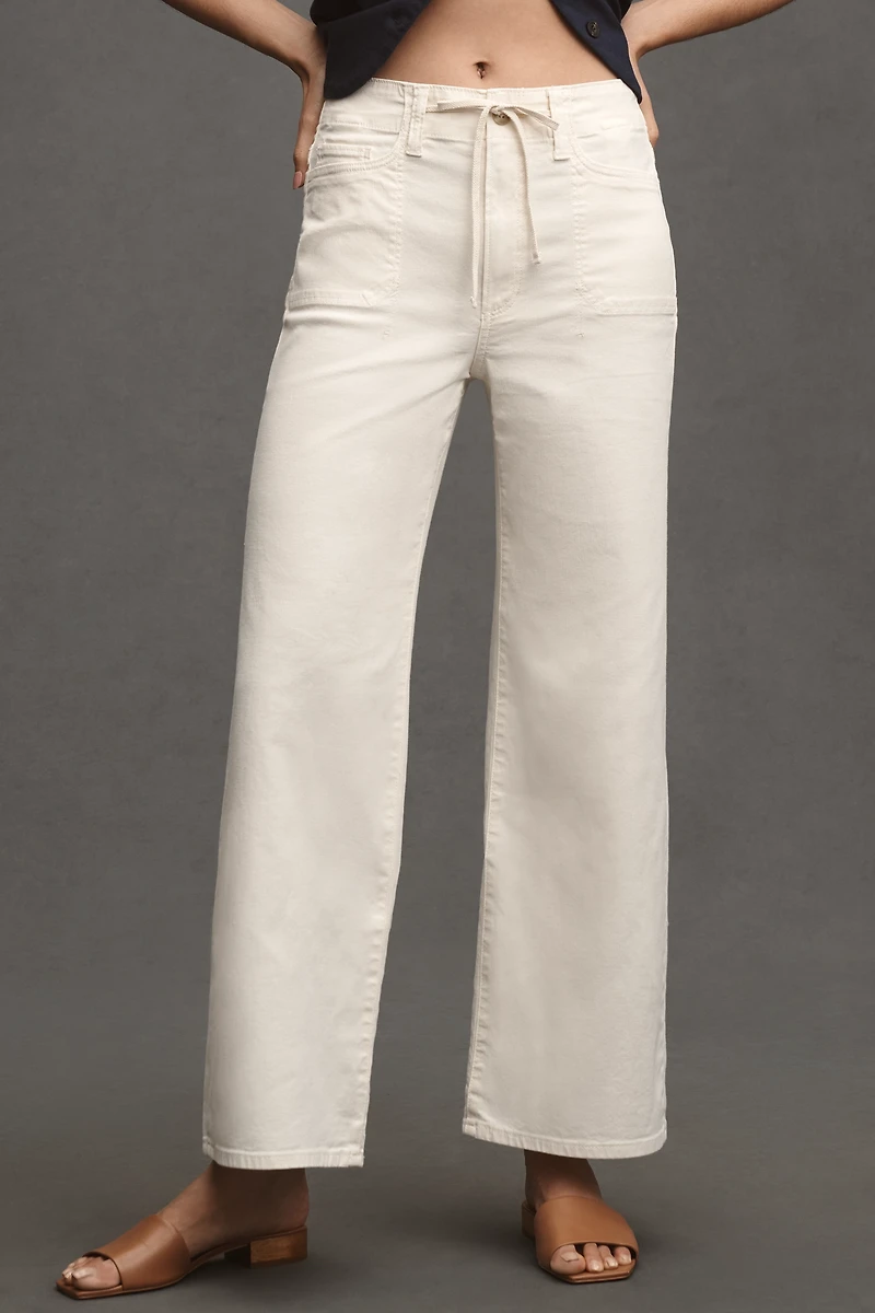 PAIGE Ari High-Rise Wide-Leg Tie-Waist Jeans