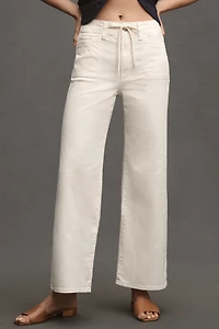 PAIGE Ari High-Rise Wide-Leg Tie-Waist Jeans