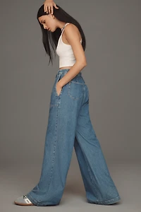 PAIGE Rumi High-Rise Wide-Leg Tie-Waist Jeans