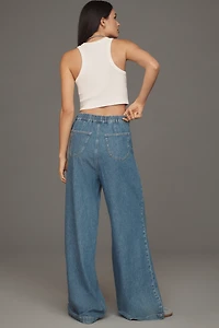 PAIGE Rumi High-Rise Wide-Leg Tie-Waist Jeans