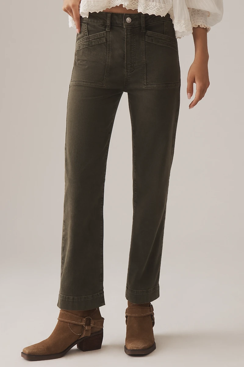 PAIGE Quincy Mid-Rise Straight-Leg Ankle Jeans
