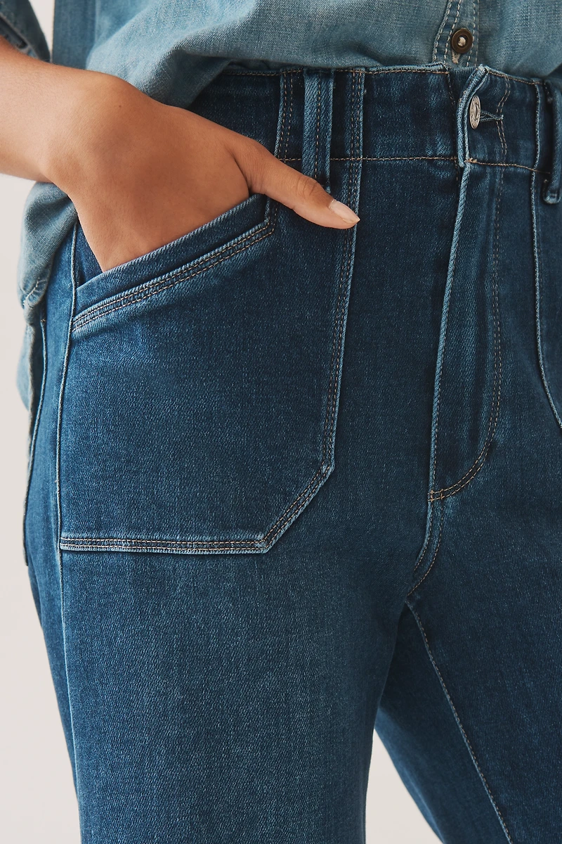 PAIGE Anessa Utility High-Rise Wide-Leg Jeans