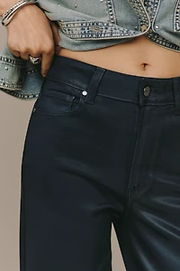 PAIGE Anessa Coated High-Rise Wide-Leg Jeans