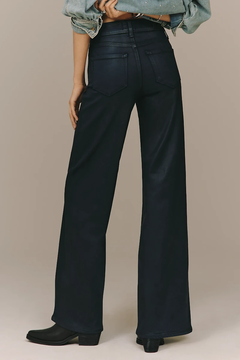 PAIGE Anessa Coated High-Rise Wide-Leg Jeans