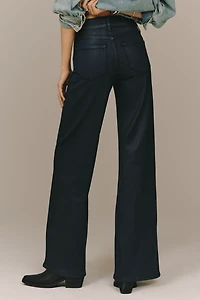 PAIGE Anessa Coated High-Rise Wide-Leg Jeans