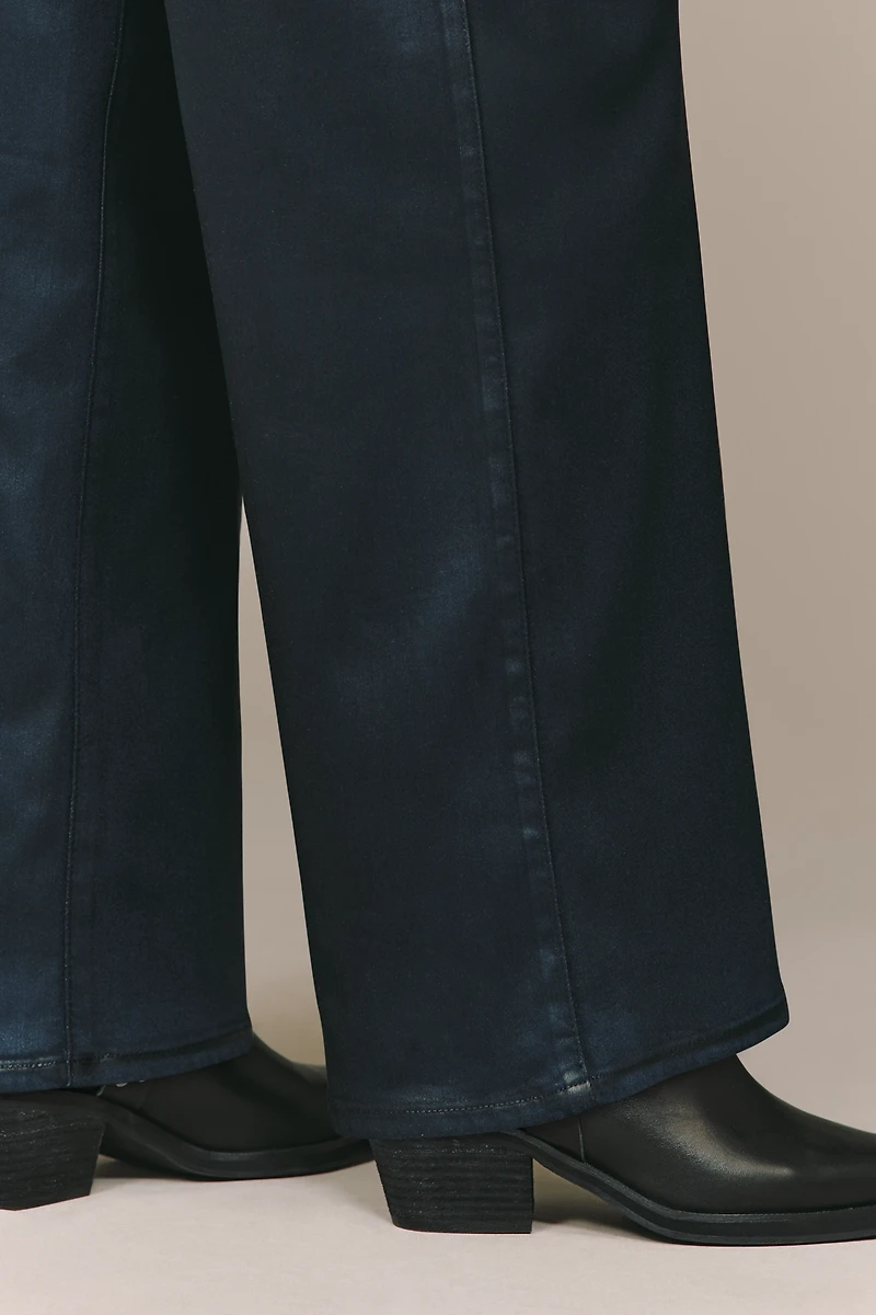 PAIGE Anessa Coated High-Rise Wide-Leg Jeans