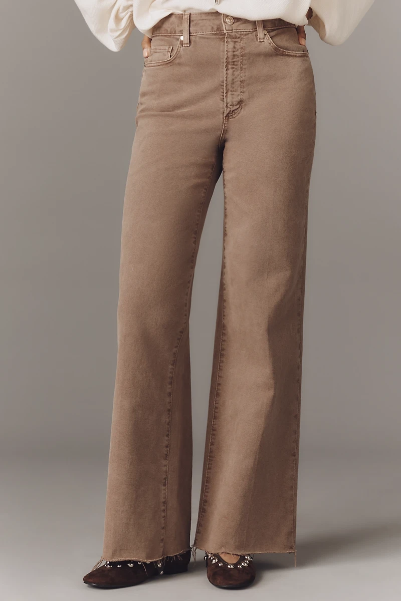 PAIGE Anessa Raw-Hem High-Rise Wide-Leg Jeans