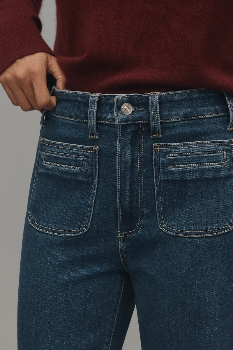 PAIGE Anessa Welt-Pocket High-Rise Wide-Leg Jeans
