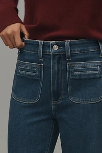 PAIGE Anessa Welt-Pocket High-Rise Wide-Leg Jeans