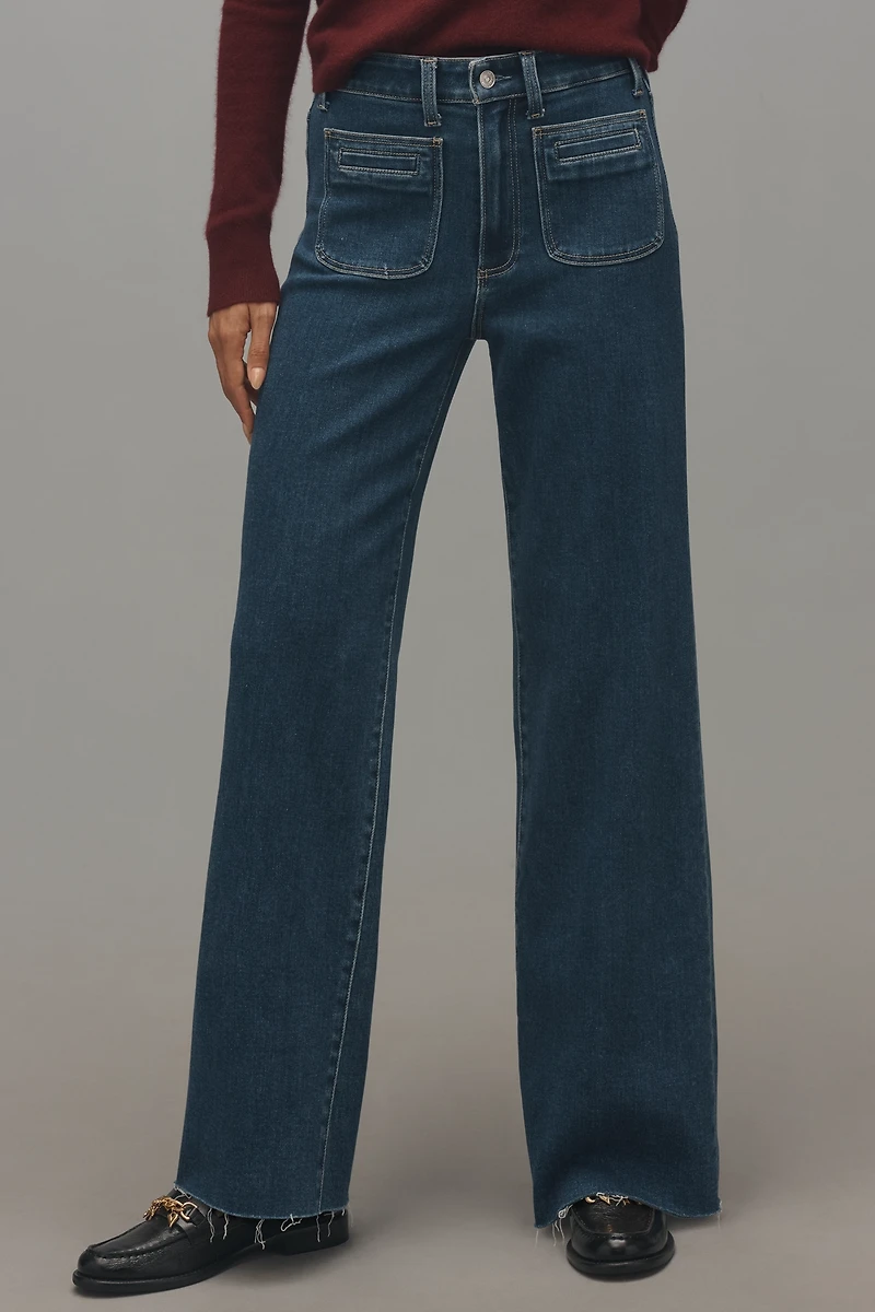 PAIGE Anessa Welt-Pocket High-Rise Wide-Leg Jeans
