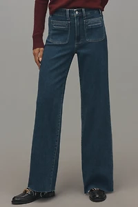 PAIGE Anessa Welt-Pocket High-Rise Wide-Leg Jeans