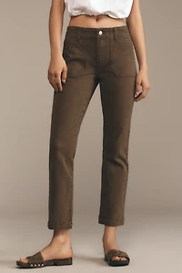 PAIGE Mayslie Mid-Rise Straight-Leg Jeans