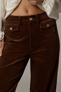 PAIGE Anessa High-Rise Wide-Leg Patch-Pocket Jeans