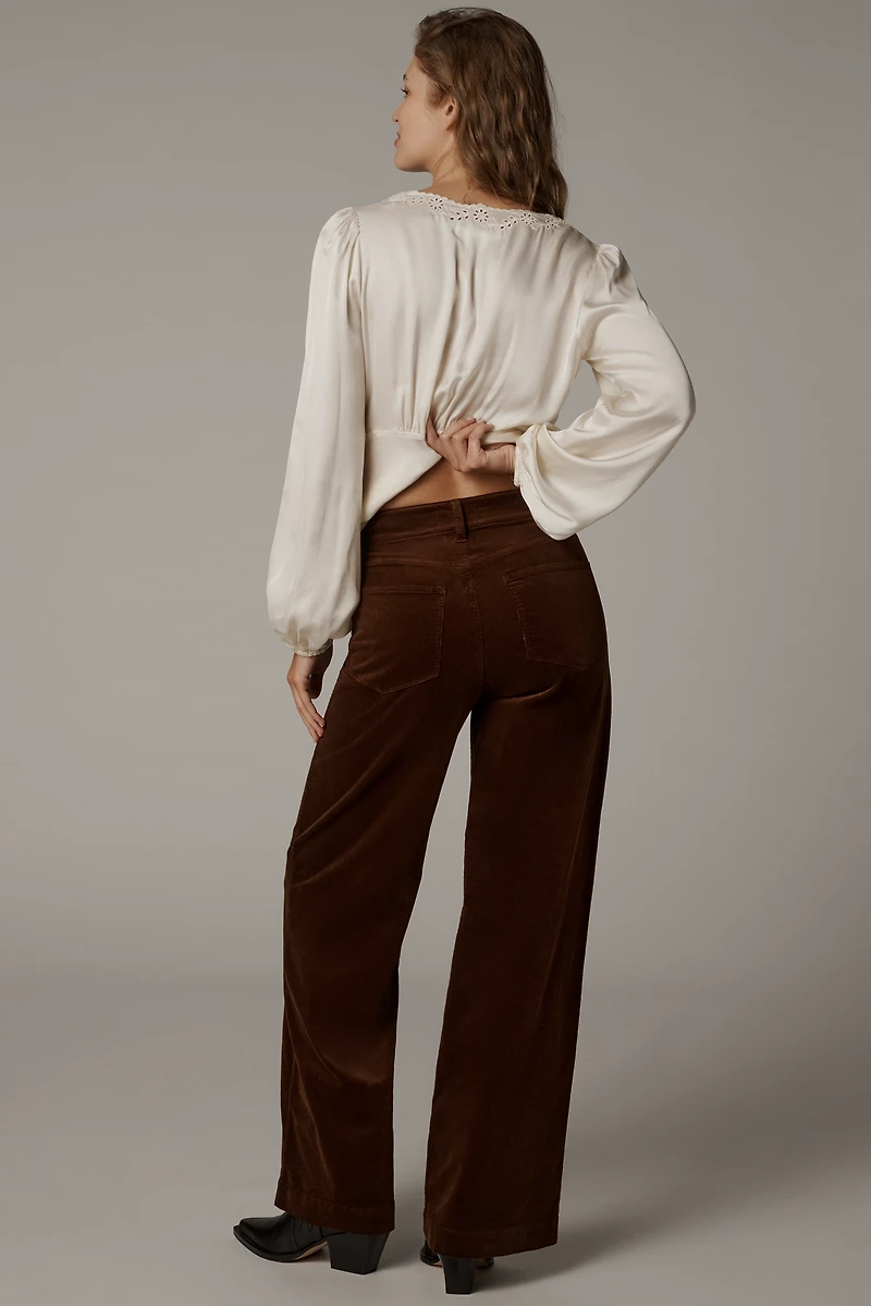 PAIGE Anessa High-Rise Wide-Leg Patch-Pocket Jeans
