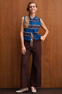 PAIGE Ari Tie-Waist High-Rise Wide-Leg Jeans