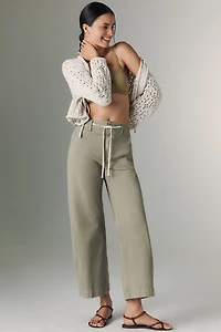 PAIGE Arellia Tie-Waist High-Rise Tapered Jeans