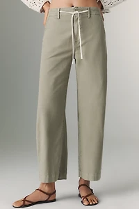 PAIGE Arellia Tie-Waist High-Rise Tapered Jeans