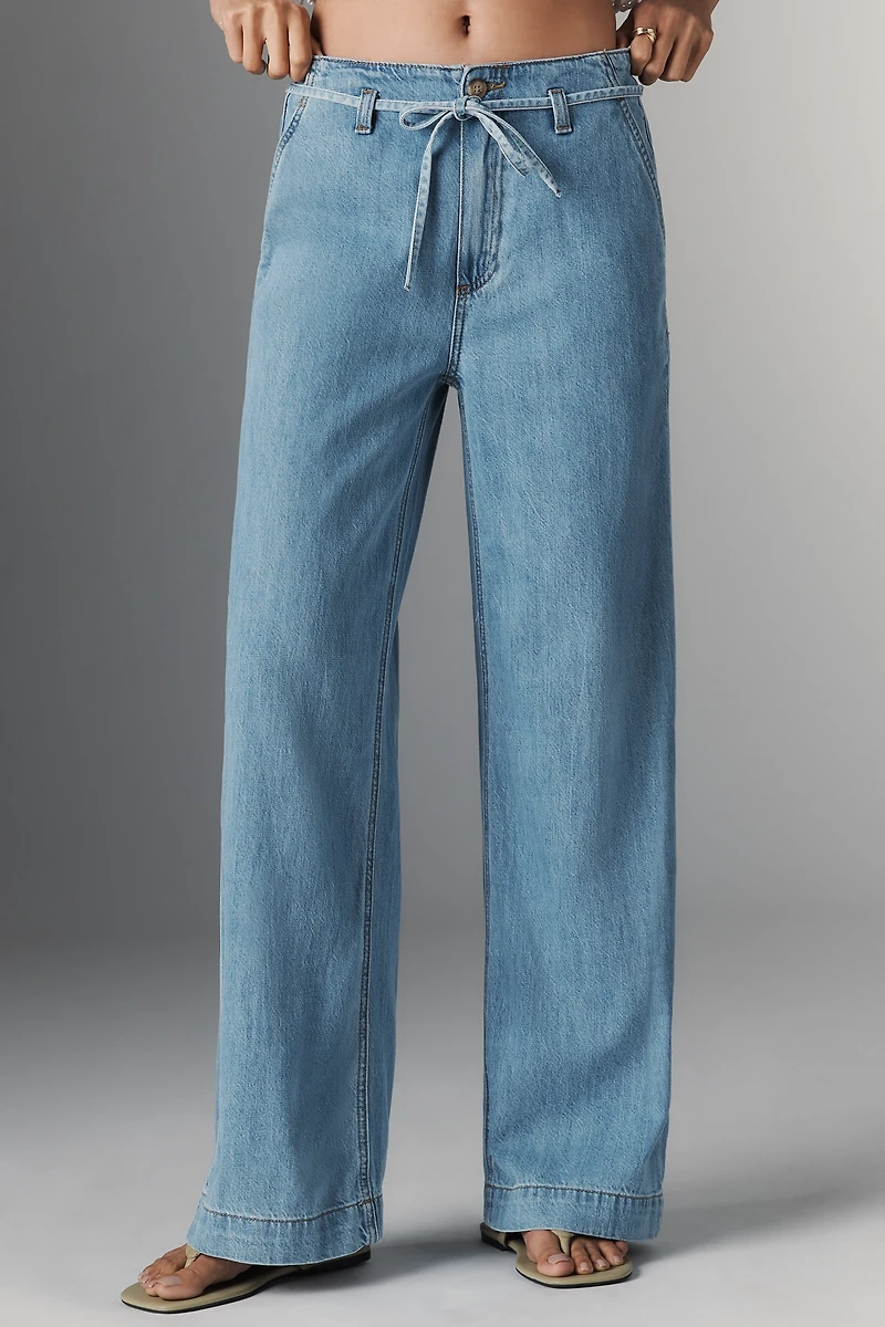 PAIGE Zoey High-Rise Wide-Leg Tie-Waist Jeans