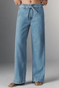 PAIGE Zoey High-Rise Wide-Leg Tie-Waist Jeans