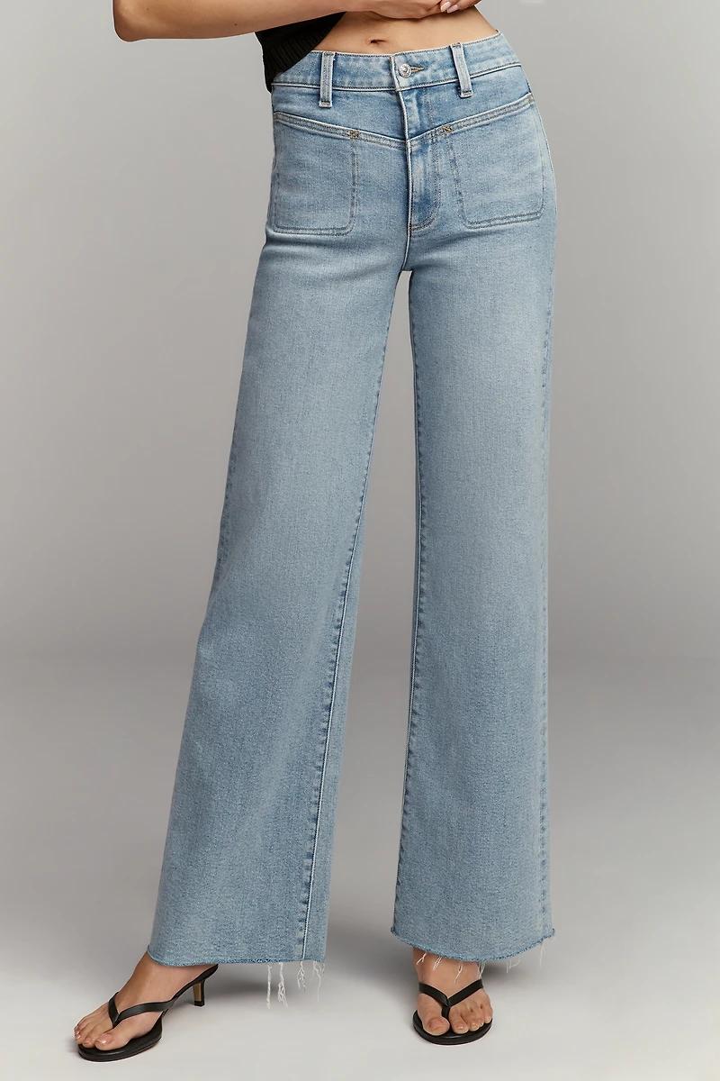 PAIGE Anessa 31 Front Yoke High-Rise Wide-Leg Jeans