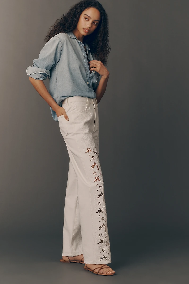 PAIGE Sawyer High-Rise Wide-Leg Cutout Jeans