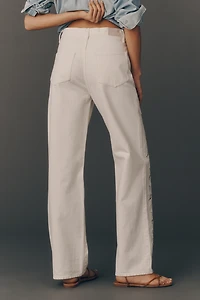 PAIGE Sawyer High-Rise Wide-Leg Cutout Jeans