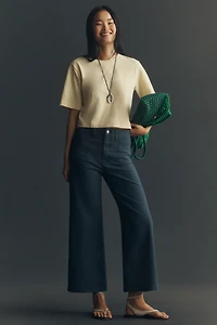 PAIGE Anessa Utility Pocket High-Rise Crop Wide-Leg Jeans