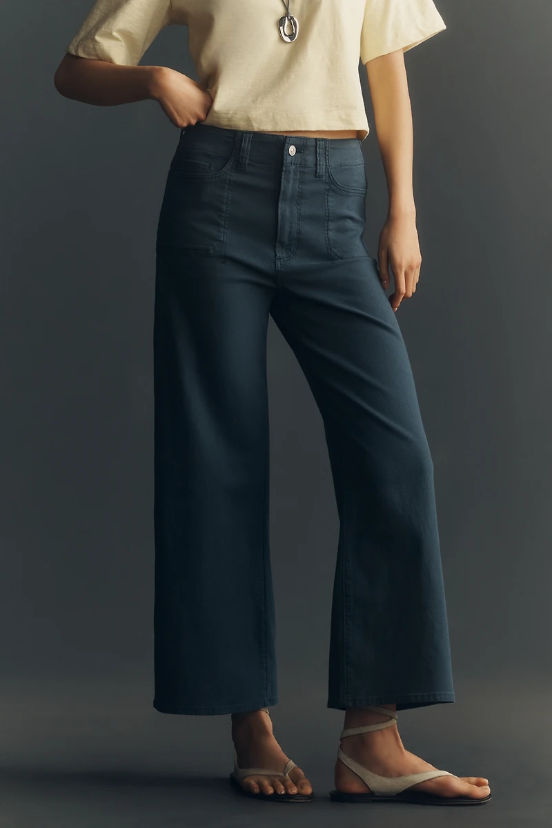 PAIGE Anessa Utility Pocket High-Rise Crop Wide-Leg Jeans