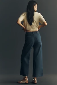 PAIGE Anessa Utility Pocket High-Rise Crop Wide-Leg Jeans