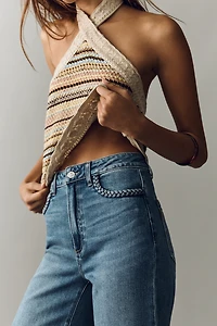 PAIGE Anessa 31" High Rise Wide Leg Braid Jeans