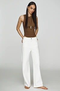 PAIGE Anessa Braided High-Rise Wide-Leg Jeans