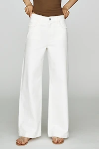 PAIGE Anessa Braided High-Rise Wide-Leg Jeans