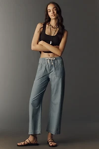 PAIGE Evan Tie-Waist High-Rise Cropped Jeans