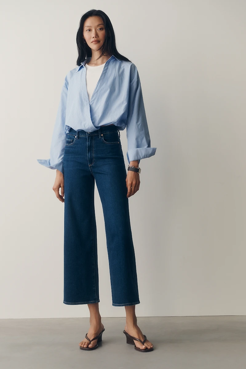 PAIGE Anessa 27" High-Rise Crop Wide-Leg Jeans