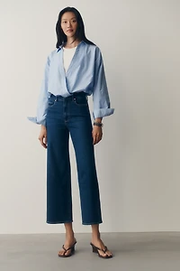 PAIGE Anessa 27" High-Rise Crop Wide-Leg Jeans