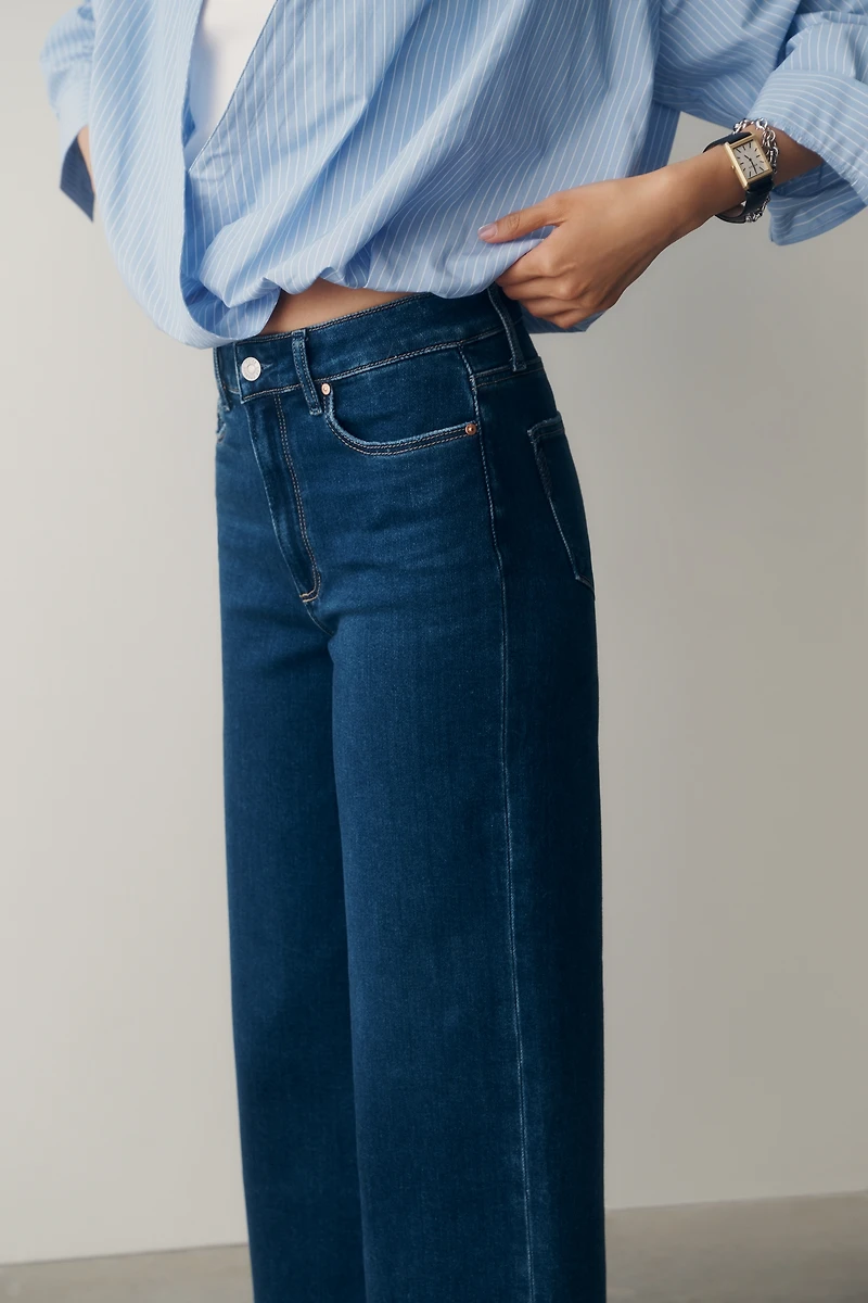 PAIGE Anessa 27" High-Rise Crop Wide-Leg Jeans
