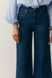 PAIGE Anessa 27" High-Rise Crop Wide-Leg Jeans