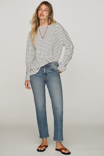 PAIGE Reece High-Rise Slim Straight Jeans