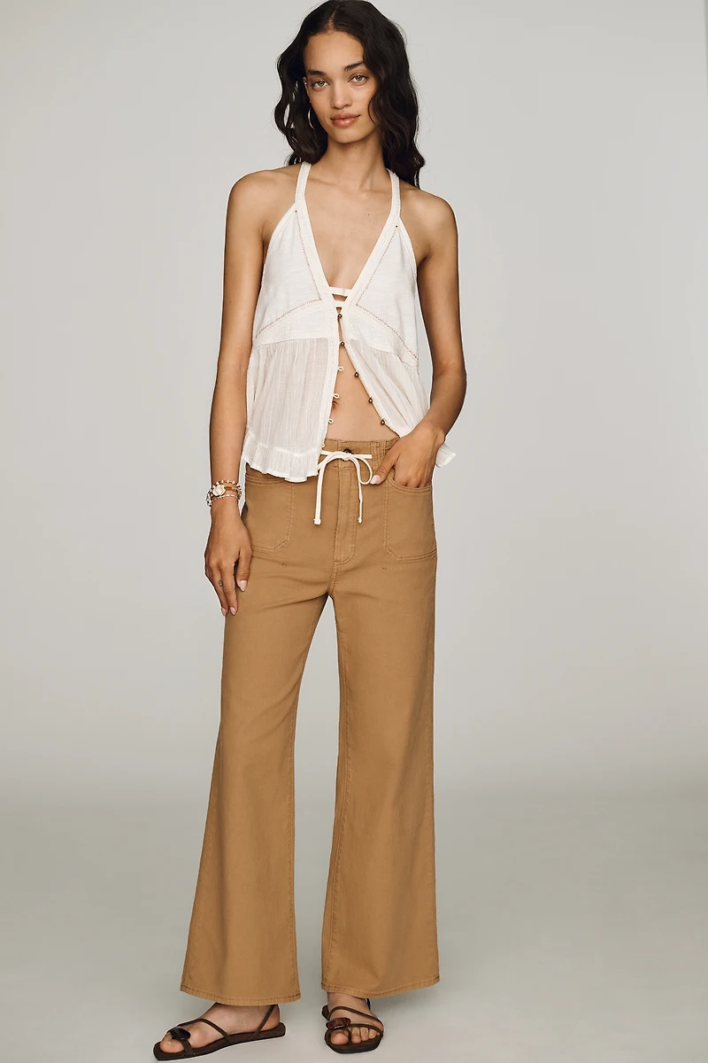 PAIGE Air Tie-Waist High-Rise Wide-Leg Jeans