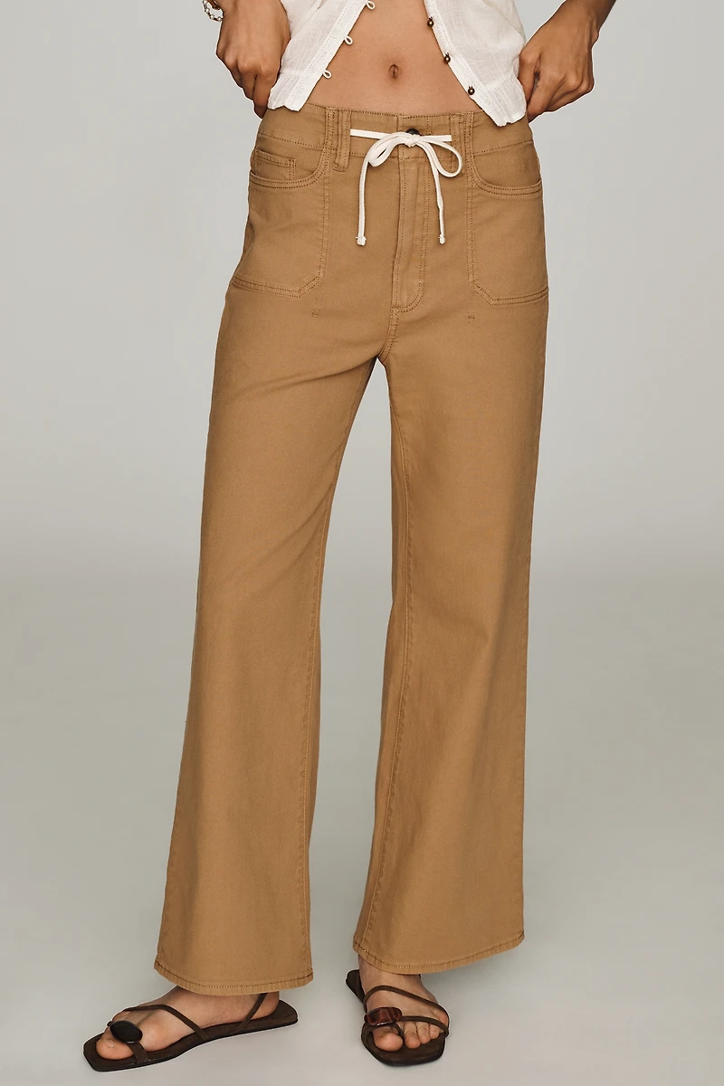 PAIGE Air Tie-Waist High-Rise Wide-Leg Jeans