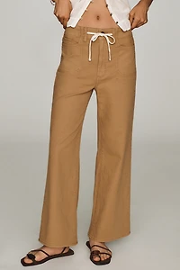 PAIGE Air Tie-Waist High-Rise Wide-Leg Jeans