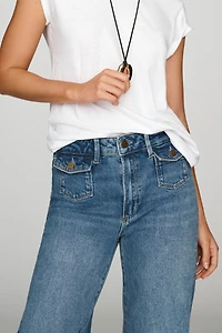 PAIGE Leenah 32" High-Rise Flared Jeans