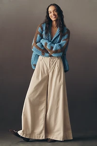 Pilcro Tie-Waist High-Rise Wide-Leg Trouser Jeans