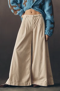 Pilcro Tie-Waist High-Rise Wide-Leg Trouser Jeans