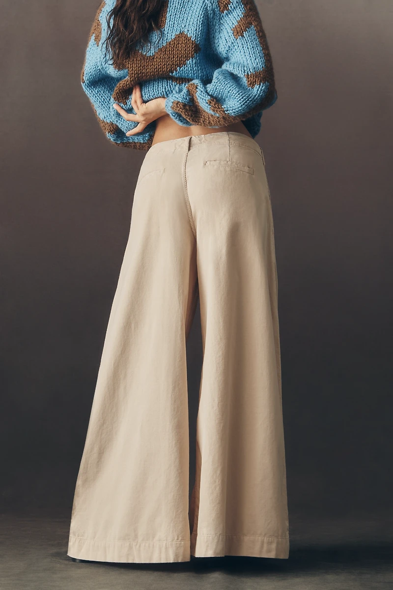 Pilcro Tie-Waist High-Rise Wide-Leg Trouser Jeans