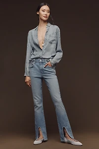 Pilcro High-Rise Front-Split Skinny Jeans