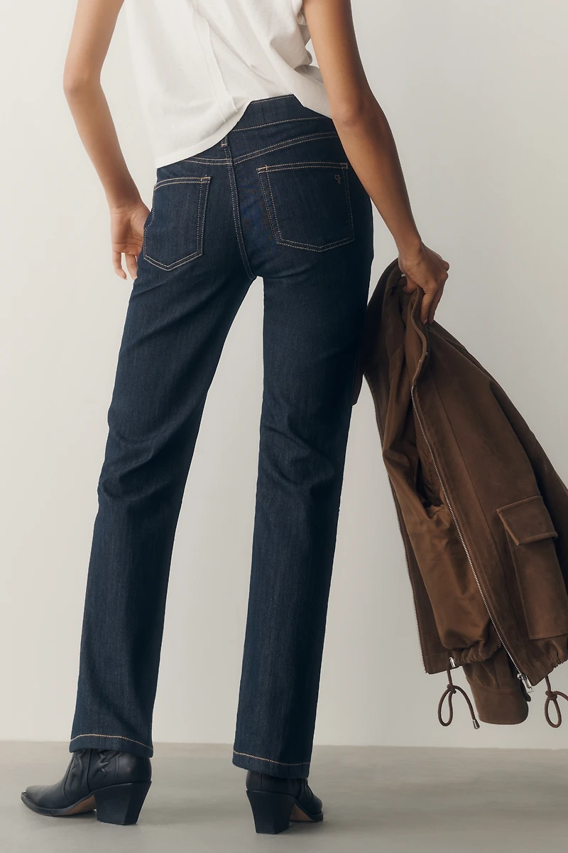 Pilcro High-Rise Seamed Straight-Leg Jeans