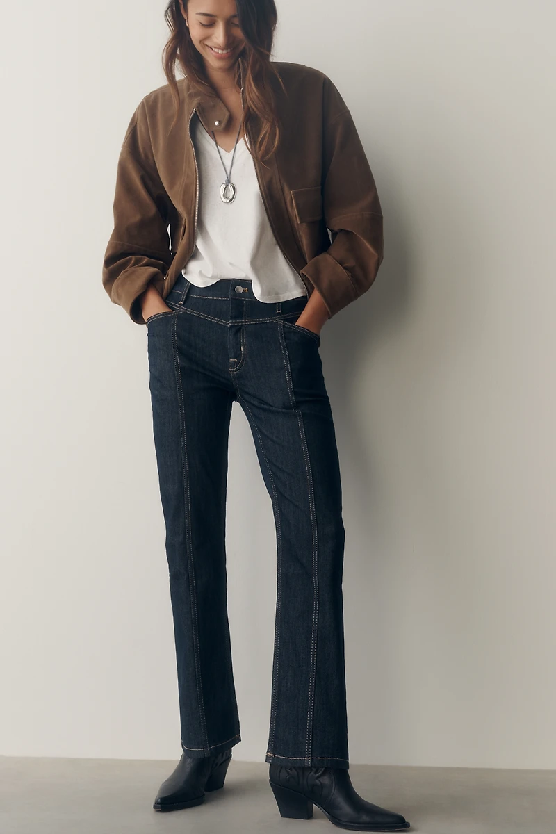 Pilcro High-Rise Seamed Straight-Leg Jeans