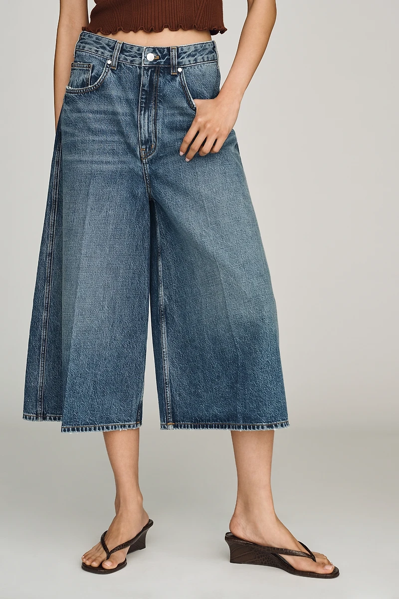 Pilcro High-Rise Baggy Culotte Jeans
